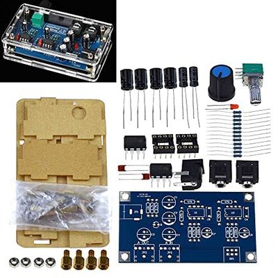 47 HiFi NE5532 Headphone Amplifier DIY PCB AMP Kit with Transparent Case Single Power Supply DC12-18V