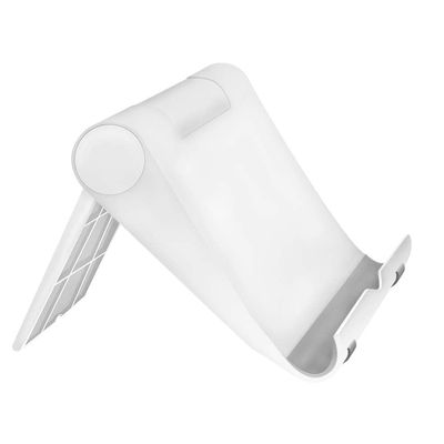 Adjustable Cell Phone Stand for Desk, Portable Phone Holder Compatible with Most iPhone, Samsung and Other Smartphones - White