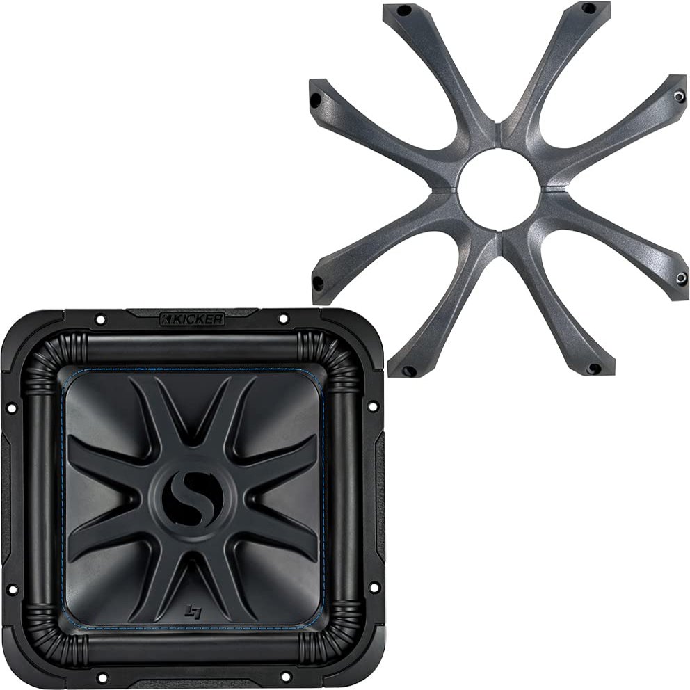 KICKER Subwoofer and Grille Package of 2 Items: 10" Solo-Baric L7S Subwoofer DVC 4-ohm with Metal Grille - 44L7S104 Sub & 08GL710 Grill