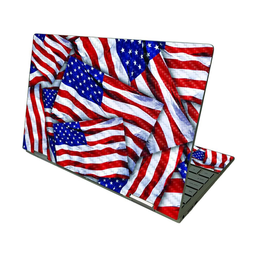 MightySkins Carbon Fiber Skin Compatible with HP Envy x360 13" (2021) - Patriot | Protective, Durable, and Unique Vinyl Decal wrap Cover | Easy to Apply and Change Styles | Made in The USA