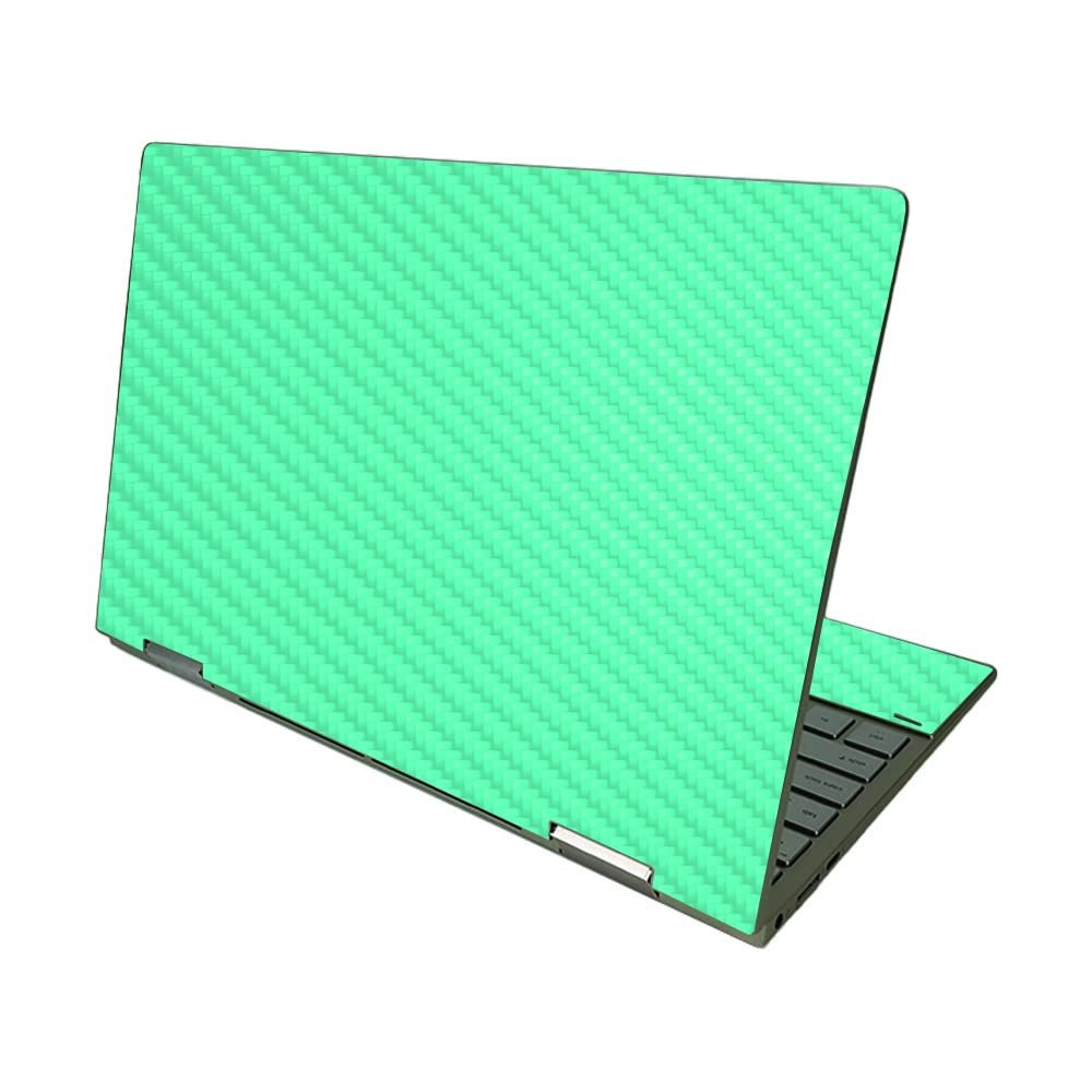 MightySkins Carbon Fiber Skin Compatible with HP Envy x360 13" (2021) - Solid Turquoise | Protective, Durable, and Unique Vinyl Decal Cover | Easy to Apply | Made in The USA