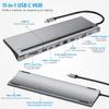 11in1 USB C Hub with 4K HDTV USB3.0 SD/TF Card Reader VGA Rj45 Ethernet 3.5mm Audio and USB C PD Type-C Adapter Dock for MacBook/Pro/Air, iMac and More view 2