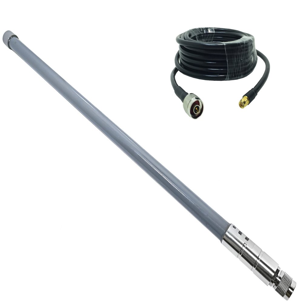 Outdoor LoRa Gateway 860-920MHz Antenna 6dBi Omni Directional Fiberglass N Male LoRa Antenna for RAK Nebra Bobcat Helium Hotspot HNT Mining Miner (10ft lmr400 Cable)