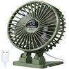 JZCreater USB Desk Fan, Mini Fan Portable, 3 Speeds Desktop Table Cooling Fans, Plug in Power Fans, Rotation Strong Wind, Quiet Personal Small Fan for Home Desktop Office Travel Bedroom, Army Green view 1