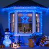 JMEXSUSS 163 FT 500 LED Blue Christmas Lights Outdoor, Waterproof Blue String Light Plug in, 8 Modes Clear Wire Christmas String Lights for Tree Yard Patio House Party Decorations view 2