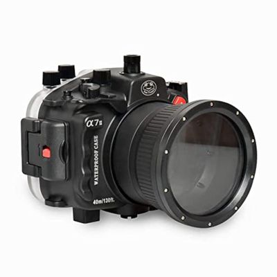 Seafrogs 40M/130FT Professional Underwater Camera Housing Case with Standard Port for Sony A7 II A7R II A7S II 28-70mm Lens(Black)