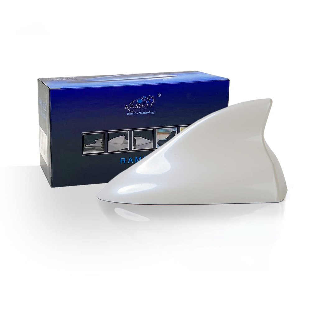 Ramble- Fin Shark Antenna Cover Vehicle Antennas Automobile Accessories Roof SUV Hatchback Cars for Ford Focus (Advanced Model, Pearl White)