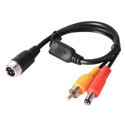 1pcs 0.4m 4Pin Aviation Head Female/Male to RCA Male DC Male Extension Cable Adapter Converter Suitable for CCTV Camera Security DVR IP Camera,Male A