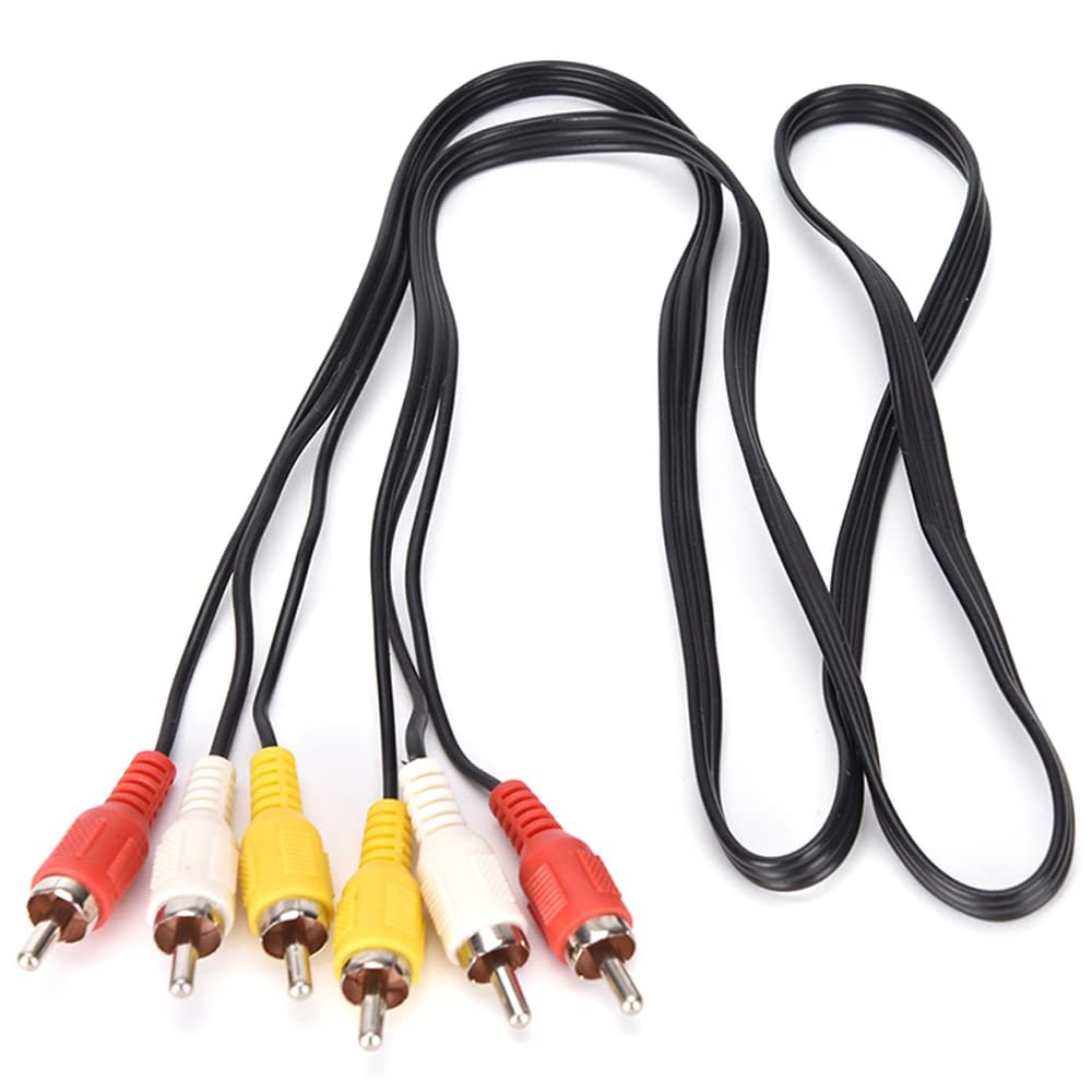1pcs 1m 3 RCA Male to 3 RCA Male Composite Audio Video AV Cable Plug Audio/Video Cables