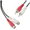 1pcs 1.8m AV Extension Cable RCA Stereo Audio Extension Cable 2RCA Male to 2RCA Female Audio Extension Cable Red/White Connector view 2