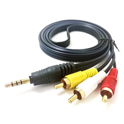 1pcs 3.5mm Jack to 3 RCA Male Audio Video AV Cable AUX Stereo Cord 3RCA Converter Wire Suitable for Speaker TV Box CD DVD Player,5m