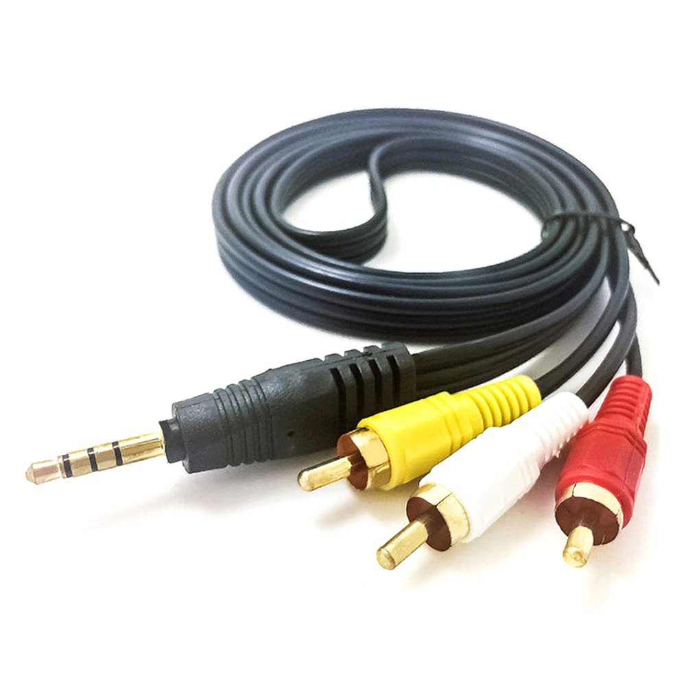 1pcs 3.5mm Jack to 3 RCA Male Audio Video AV Cable AUX Stereo Cord 3RCA Converter Wire Suitable for Speaker TV Box CD DVD Player,5m
