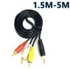 1pcs 3.5mm Jack to 3 RCA Male Audio Video AV Cable AUX Stereo Cord 3RCA Converter Wire Suitable for Speaker TV Box CD DVD Player,5m view 2