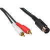 1pcs 1m 5 Pin DIN to 2 RCA Male Adapter Cable Audio Video AV Cables,2RCA to DIN view 1