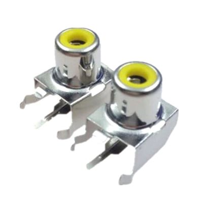 ezqnirk 5PCS AV-8.4-3 AV Pin Jack 3 Color RCA Female Audio Video AV Socket Connector,Yellow