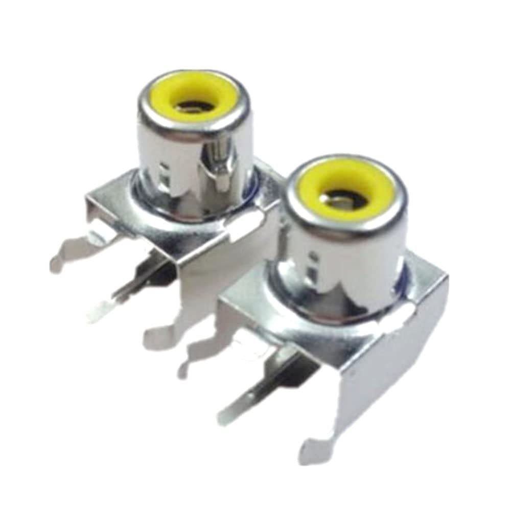 ezqnirk 5PCS AV-8.4-3 AV Pin Jack 3 Color RCA Female Audio Video AV Socket Connector,Yellow
