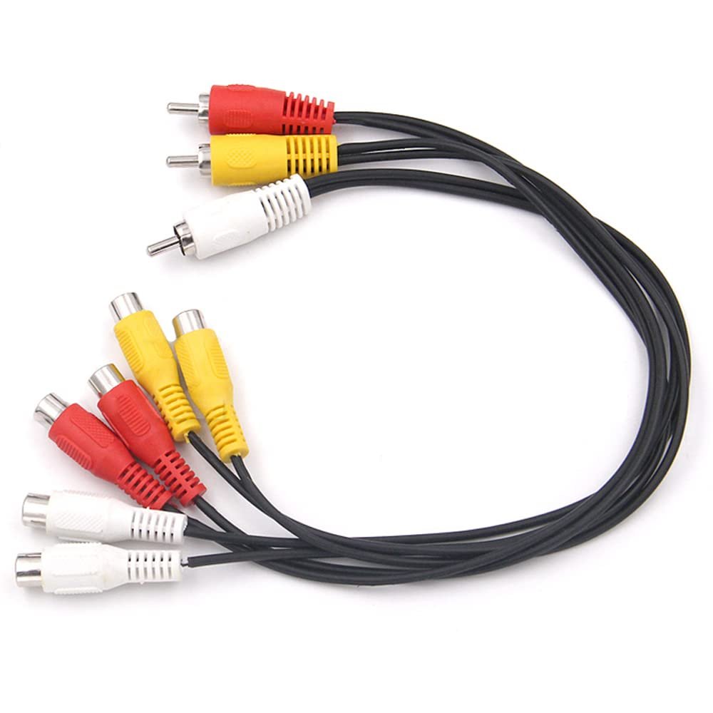1pcs 3 RCA Male to 6 RCA Female Plug Splitter 3RCA Adapter Cable Audio TV DVD Video Adapter AV Cable RCA Split Cable Male to 2 Female