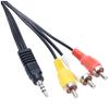 1pcs 1M 3.5mm Jack Plug Male to 3 RCA Adapter 3.5 to RCA Male Audio Video AV Cable Wire Cord Suitable for Speaker Laptop DVD TV view 3