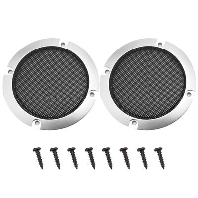 Heyiarbeit 2Pcs 3" Speaker Grill Cover Round Metal Mesh Speaker Grills Guard Protector Mesh Speaker Decorative Circle Silver with Screws
