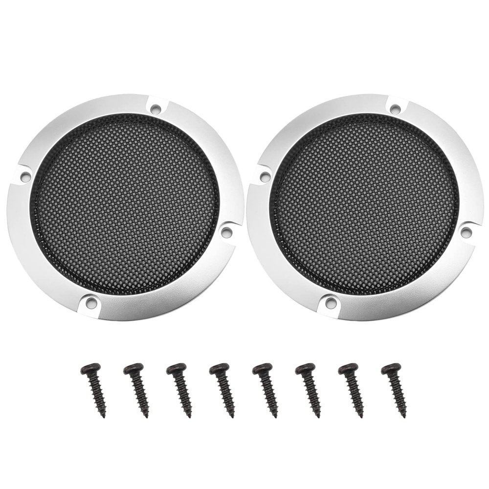 Heyiarbeit 2Pcs 3" Speaker Grill Cover Round Metal Mesh Speaker Grills Guard Protector Mesh Speaker Decorative Circle Silver with Screws