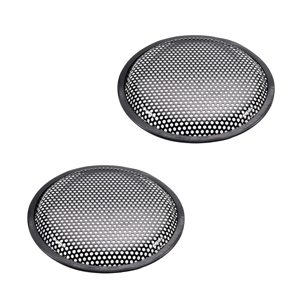 Heyiarbeit 2Pcs 8" Speaker Grill Cover Round Metal Mesh Speaker Grills Guard Protector Mesh Speaker Decorative Circle Black 2Pcs