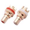 ezqnirk 2Pcs Copper CMC RCA Female Terminal Jack Socket AV Audio Video Connector,Rose Gold view 1