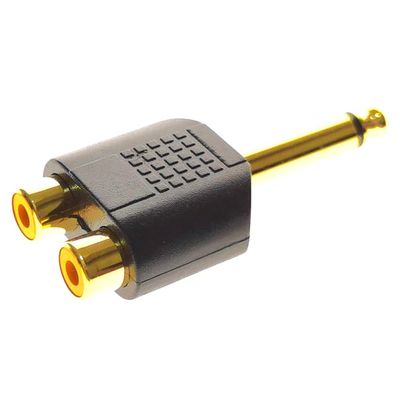 ezqnirk 1PCS Stereo RCA Splitter Connector 3.5mm Male to 2 RCA Female Audio Adapter Suitable for Computer Speaker Earphone Headpho,H