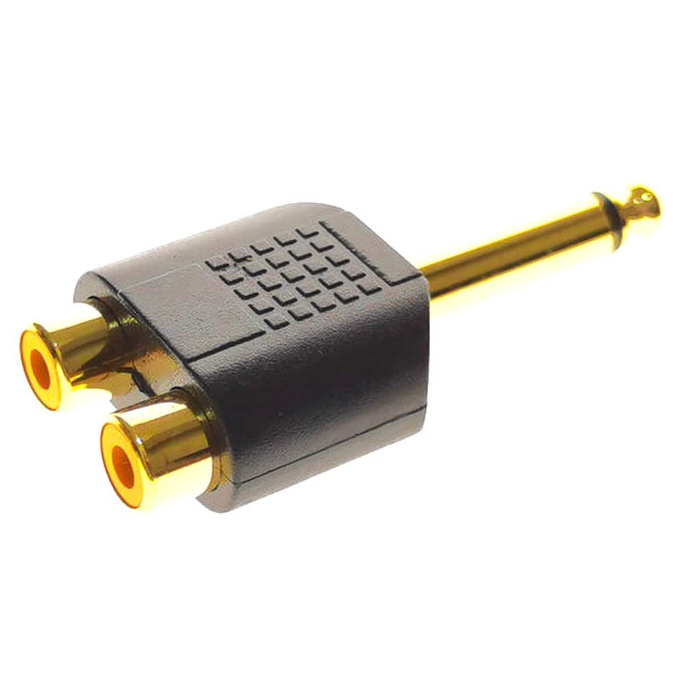 ezqnirk 1PCS Stereo RCA Splitter Connector 3.5mm Male to 2 RCA Female Audio Adapter Suitable for Computer Speaker Earphone Headpho,H