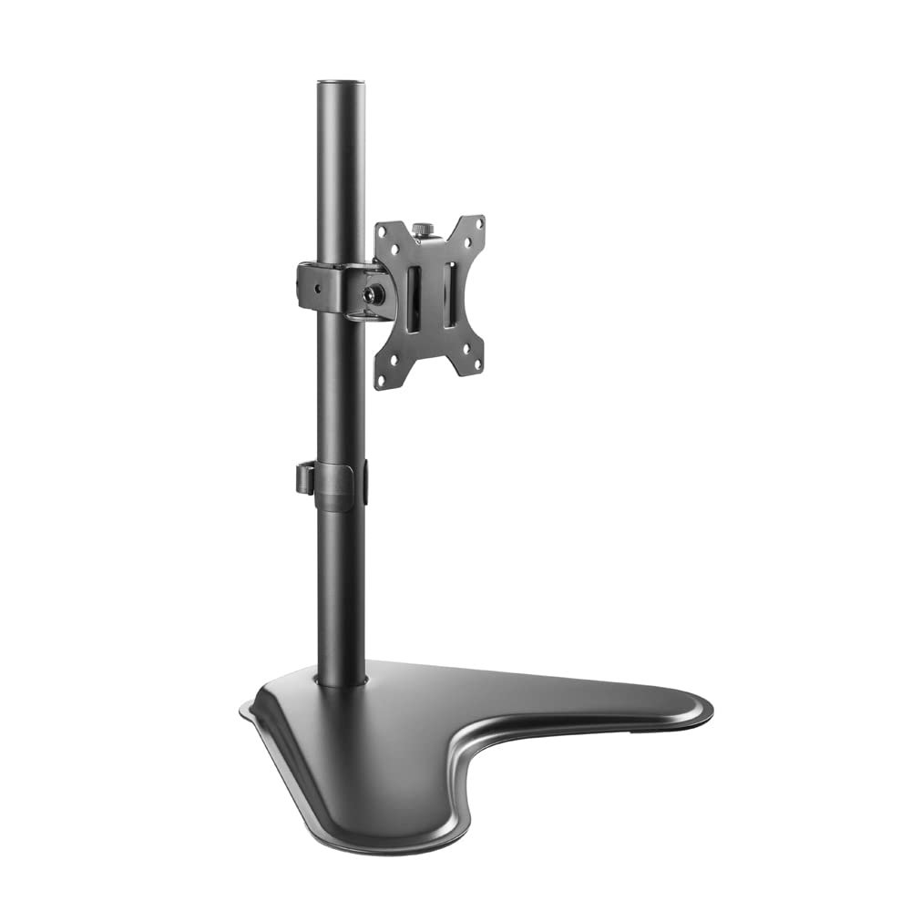 Amer EZSTAND Monitor Free-Standing Desk Stand for 1 Screen up to 32 inches Heavy-Duty Fully Adjustable with Max VESA 100x100mm