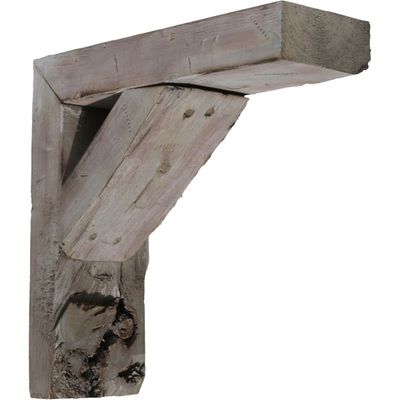 Ekena Millwork 3 1/2"W x 18"D x 18"H Vintage Farmhouse Bracket, Barnwood Decor Collection, Reclaimed Grey