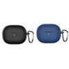 2 Pack DAYJOY Soft Silicone Protective Case Cover Compatible with Redmi Buds 3 Lite Earbuds, Protective Skin Sleeve with Carabiner (Black+Navy Blue) view 1