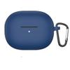 2 Pack DAYJOY Soft Silicone Protective Case Cover Compatible with Redmi Buds 3 Lite Earbuds, Protective Skin Sleeve with Carabiner (Black+Navy Blue) view 3