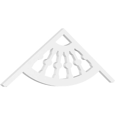 Ekena Millwork GPP060X010X100CWW Classic Wagon Wheel Architectural Grade PVC Gable Pediments, 60"W x 10"H x 1"P (4/12) Pitch