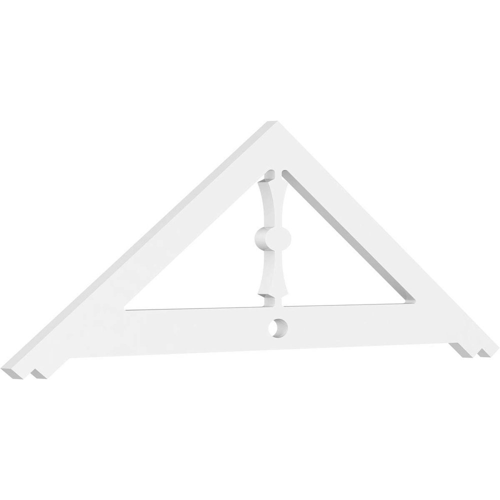 Ekena Millwork GPP048X008X100ART Artisan Architectural Grade PVC Gable Pediments, 48"W x 8"H x 1"P (4/12) Pitch