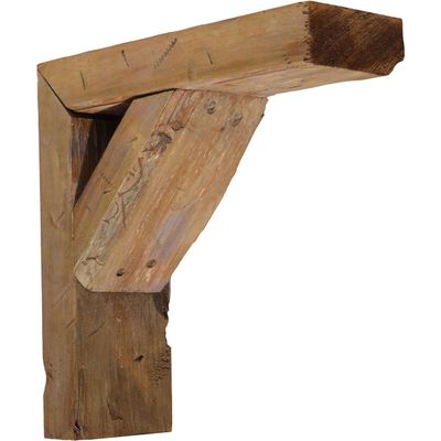 Ekena Millwork 3 1/2"W x 16"D x 18"H Vintage Farmhouse Bracket, Barnwood Decor Collection, Weathered Brown