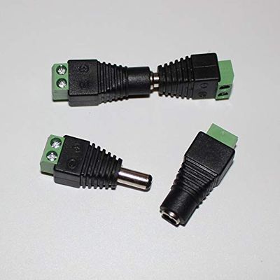 1pairs Femalee Male Connector Plugs 5.5x2.1mm for 5050/3528 LED Sigle Color DC Power Supply AC Adaptor Plug Cable Jack