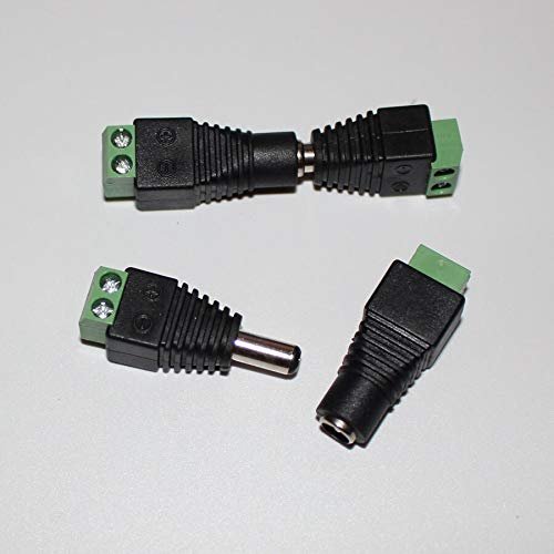 1pairs Femalee Male Connector Plugs 5.5x2.1mm for 5050/3528 LED Sigle Color DC Power Supply AC Adaptor Plug Cable Jack