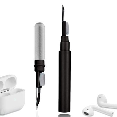 Cleaner Kit for Earbuds, Cleaning kit for Airpods Pro 1 2 3, Multi-Function Cleaning Tool with Brush Flocking Sponge for Wireless Earphones Bluetooth Headphones Case Camera and Phone(Black)