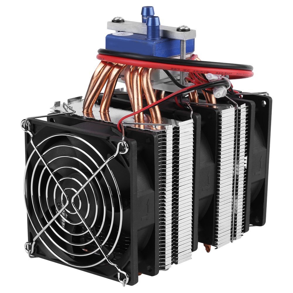 Thermoelectric Cooler, DC 12V Thermoelectric Cooler Peltier System Semiconductor Refrigeration Water Chiller Cooling Device for Fish (180W)