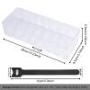 Acrylic Electronics Organizer-8 Sections Clear Cable Storage Bin Box,Cord Management Holder,Desk Storage Accessories with 20 PCS 6 Inch Reusable Fastening Fabric Cable Tie Straps Cord Wraps (No Lid) view 2