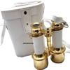 Functional Binocular Shiny Brass and White Leather Box Handmade Marine Article view 4