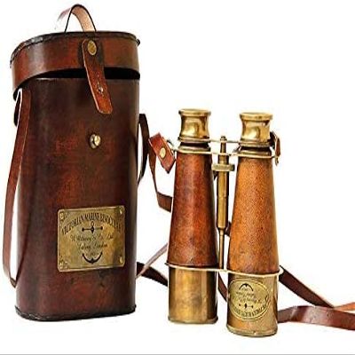 Antique Victorian Marine Brass Leather Binocular Sailor Instrument London 1915