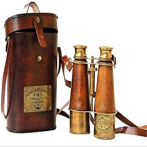 Antique Victorian Marine Brass Leather Binocular Sailor Instrument London 1915