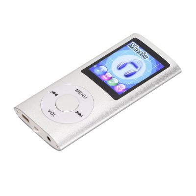 Heayzoki Mp3 Player, 1.8 Inch Music Player Color Display Screen Portable Multifunctional Mp3 Media Player 30 Hours Play, Support Voice Recorder/Book Reader/Photo/Video, 64Gb Tf, Kids Gift(Silver)