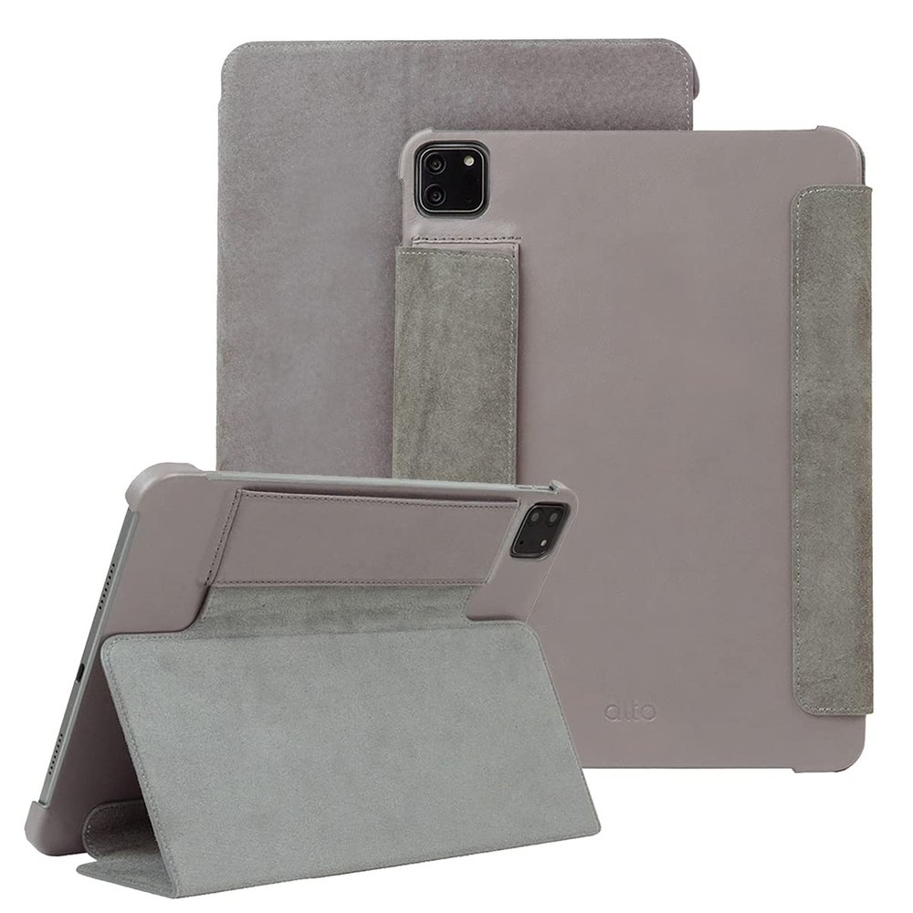 Alto Leather Folio Case Compatible with Apple iPad Air 11 Inch M2 2024, iPad Air and iPad Pro 10.9 inch and 11 inch, Premium Italian Leather Sleeve Case (Cement Gray)