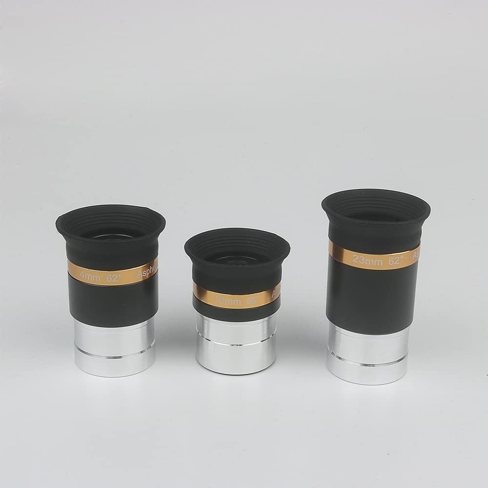 Astronomical Telescope Accessories 62 Aspheric Eyepiece Kits (4mm 10mm 23mm) Focal Length 1.25 Inch Lens Ocular for Astronomical Telescope