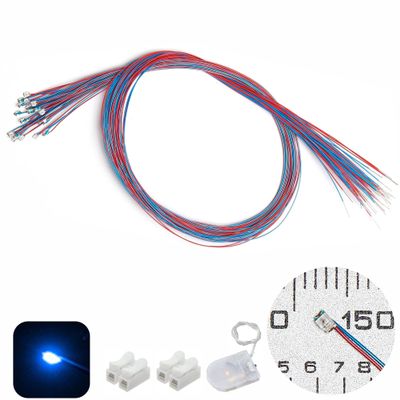 ZZHOB 25PCS Pre-Wired 0805 SMD LEDs(Light Mode: Continuous Ice Blue Light) Micro LED Light Emitting Diode with Assembly Accessories (Ice Blue, 25pcs)