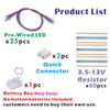 ZZHOB 25PCS Pre-Wired 0805 SMD LEDs(Light Mode: Continuous Ice Blue Light) Micro LED Light Emitting Diode with Assembly Accessories (Ice Blue, 25pcs) view 3