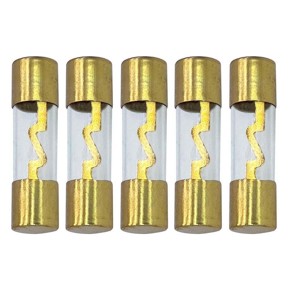 A.A AGU Fuse 50A 50 Amp Gold Glass Inline for Car/Auto/Marine Audio Stereo Amplifier Power Protection (50 Amp)