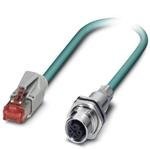 1404206, Ethernet Cable, CAT5e, Str M12 F 4pos to RJ45 M 8p4c, 1m, RAL 5021 Blue, VS-M12FSBPS IP20-93E-LI/1,0